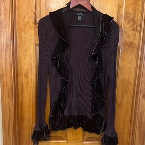 Russell Kemp Ribbed Knit Top in Rich Brown